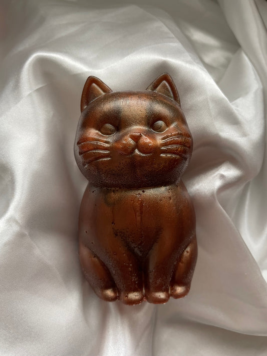 Figurine chat marron