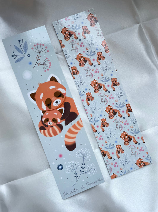 Marque page papier panda roux