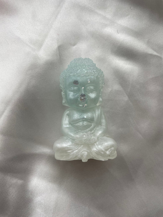 Figurine bouddha assis bleu